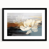 Abstract wall art featuring a collection of colorful strokes and lines in an elegant black frame with a mat, perfect for modern home décor.