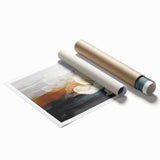 Abstract wall art print showcasing vibrant strokes and lines in shades of blue, pink, and gold, perfect for modern home decor. Rolled for easy framing.