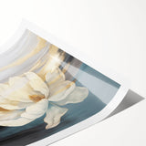 Abstract wall art featuring bold strokes and lines in vibrant colors, perfect for modern home decor. This rolled print adds a contemporary touch to any space.