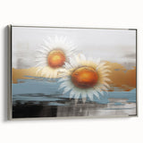 Framed abstract wall art featuring dynamic strokes and lines in a silver frame, showcasing a modern design ideal for contemporary decor. Perfect for adding a stylish touch to living spaces.