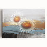 Colorful abstract strokes and lines create a vibrant canvas wall art piece, ideal for modern decor. This artwork features rich hues of blue, orange, and yellow, adding energy to any space. Perfect for art enthusiasts seeking unique home decor options.