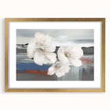 Abstract strokes and lines design wall art featuring a gold frame and mat, showcasing modern art aesthetics ideal for contemporary decor. Perfect for enhancing living spaces.