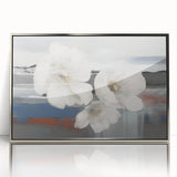 Framed acrylic wall art showcasing an abstract design of strokes and lines in silver hues, perfect for modern decor, enhancing any living space with elegance.