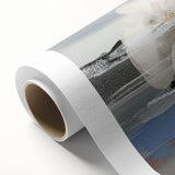 Abstract wall art design showcasing vibrant strokes and lines in shades of blue, pink, and gold, printed on high-quality rolled canvas for modern decor. Perfect for contemporary interiors, this eye-catching piece adds a splash of color and creativity to any space.