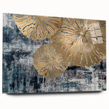 Abstract wall art featuring vibrant strokes and lines in a modern design, displayed in an acrylic glass frame, enhancing contemporary interior aesthetics.