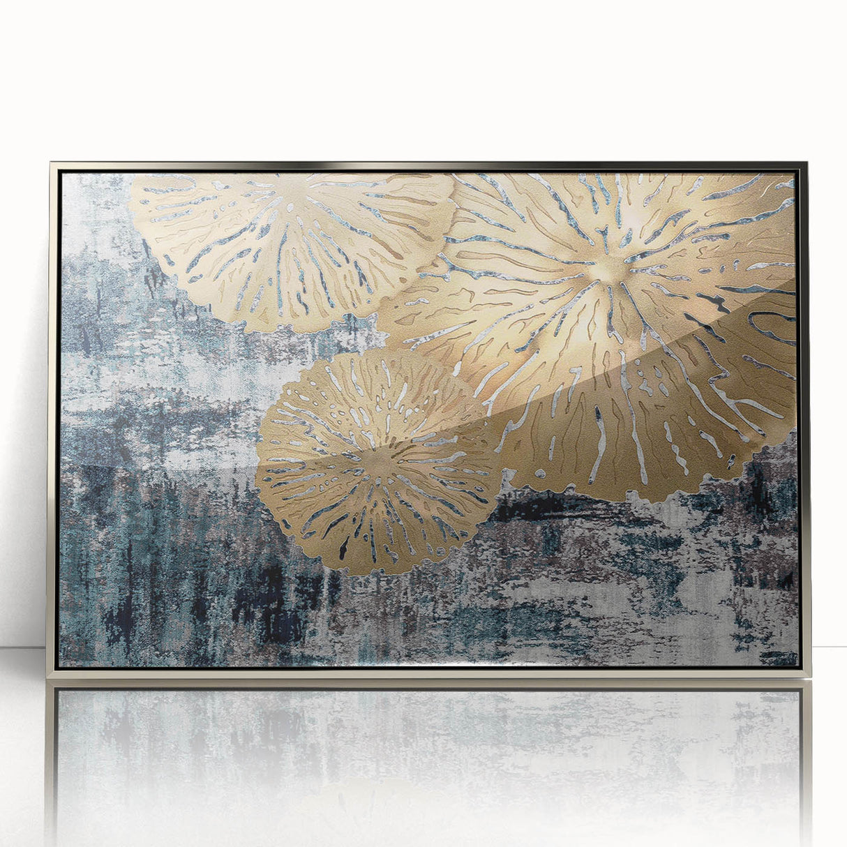 Framed acrylic wall art showcasing an abstract design of colorful strokes and lines in silver tones, ideal for modern home decor. Perfect for enhancing contemporary interiors.