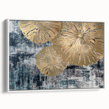 Framed canvas wall art showcasing an abstract design with colorful strokes and lines on a white background, ideal for modern home decor.