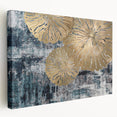 Stretched canvas showcasing an abstract design of colorful strokes and lines, ideal for modern home decor. The side view reveals the artwork's depth, perfect for enhancing interior aesthetics.
