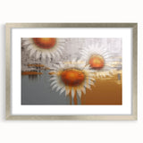 Abstract wall art featuring dynamic strokes and lines in a modern design, framed with a sleek silver mat, perfect for contemporary home decor.