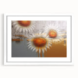 Abstract strokes and lines design wall art in a white frame with mat, showcasing modern aesthetics and vibrant colors, perfect for contemporary decor.