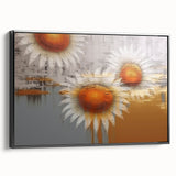 Framed canvas wall art showcasing an abstract design of colorful strokes and lines in a modern aesthetic, viewed from the side, perfect for contemporary decor.