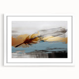 Abstract wall art featuring a modern design of colorful strokes and lines, framed with a white mat, ideal for contemporary home decor. This artwork enhances any living space with its vibrant colors and artistic flair.