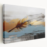 Abstract canvas wall art showcasing dynamic strokes and lines in vibrant colors, perfect for modern home decor. Stretched on a wooden frame, side view highlights texture and depth.