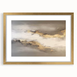 Abstract wall art featuring bold strokes and lines in a gold frame with a mat, designed to enhance modern interior decor. Perfect for stylish living spaces.