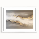 Abstract strokes and lines wall art print in a white frame with matting, showcasing vibrant colors and modern design, perfect for contemporary home decor.