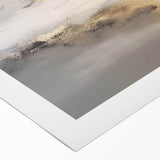 Abstract wall art design featuring vibrant strokes and lines in shades of blue, pink, and gold on a rolled canvas, ideal for modern home decor.