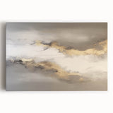 Abstract wall art featuring vibrant strokes and lines in a mix of blue, orange, and yellow hues on stretched canvas, perfect for contemporary home decor.