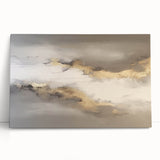 Abstract wall art featuring vibrant strokes and lines in shades of blue, orange, and yellow, elegantly displayed on a stretched canvas, showcasing modern design elements perfect for contemporary home decor.