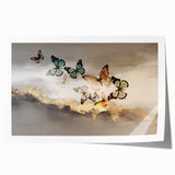 Abstract wall art print showcasing vibrant strokes and lines in shades of blue, yellow, and pink, perfect for modern home decor. Ideal for enhancing living spaces.