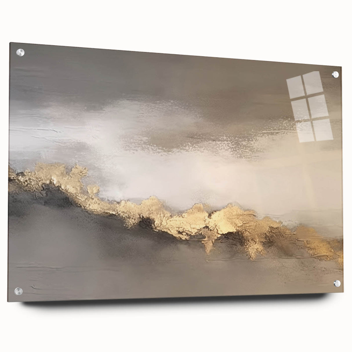 Abstract wall art featuring colorful strokes and lines in vibrant hues, displayed in an elegant acrylic frame, showcasing a modern design perfect for contemporary decor.