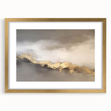 Abstract strokes and lines design in a modern wall art piece featuring a gold frame and mat, showcasing a stylish and artistic decor element for contemporary interiors.