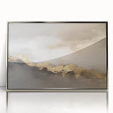 Framed wall art featuring abstract strokes and lines in silver and white, perfect for modern decor. This acrylic piece adds a sophisticated touch to any interior design.