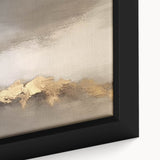 Close-up of an abstract canvas wall art piece featuring bold strokes and lines in vibrant colors, framed elegantly to enhance modern decor aesthetics.