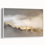 Framed wall art showcasing an abstract design with vibrant strokes and lines in shades of blue, yellow, and white, set against a white background, perfect for modern decor.