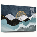 Abstract wall art featuring colorful strokes and lines on acrylic glass, showcasing a modern design suitable for contemporary home decor. The side view highlights the artwork's vibrant colors and smooth finish, emphasizing its artistic appeal.