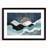 Abstract wall art featuring dynamic strokes and lines in vibrant hues, framed with a matte black finish, ideal for modern home decor. Perfect for adding a contemporary touch to any living space.