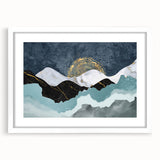 Abstract wall art featuring colorful strokes and lines in a modern design, framed with a white mat, ideal for contemporary home decor. Perfect for adding a vibrant touch to any room.