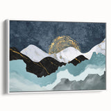 Framed canvas wall art featuring an abstract design of colorful strokes and lines, set against a white background, showcasing a modern artistic flair for home decor.