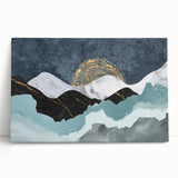 Abstract canvas wall art showcasing dynamic strokes and lines in vibrant hues of blue, orange, and yellow, perfect for modern decor.