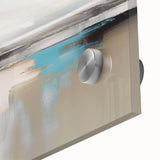 Close-up of an abstract wall art design showcasing vibrant strokes and lines in a modern acrylic glass finish, perfect for contemporary home decor.