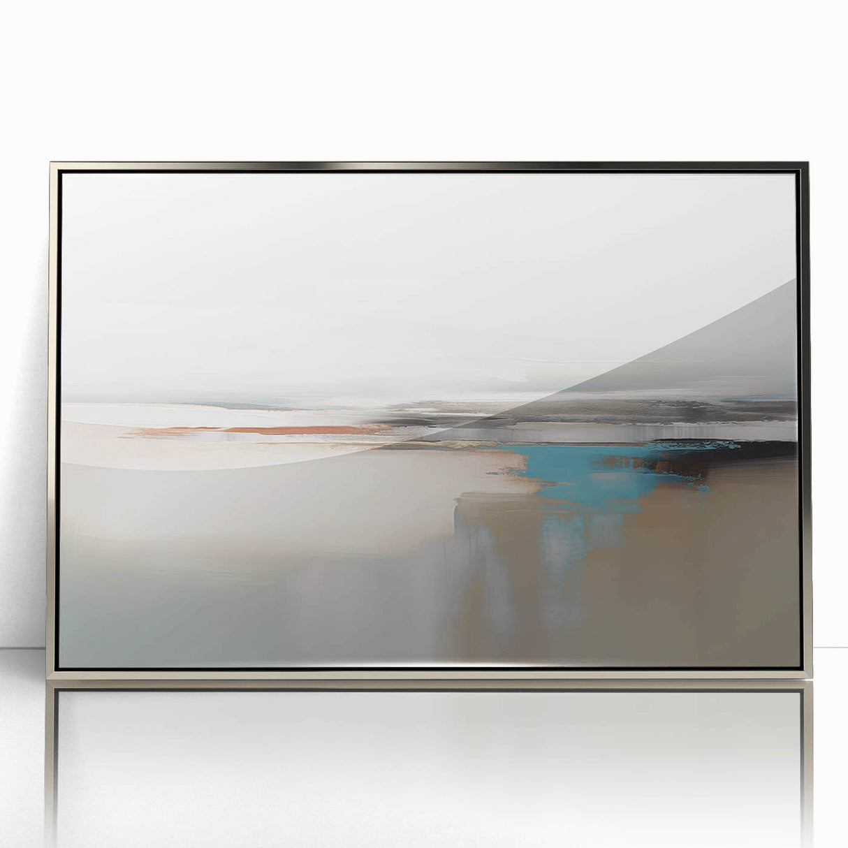 Framed abstract wall art showcasing dynamic silver strokes and lines, perfect for modern decor, enhancing contemporary living spaces with elegance.