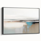 Framed canvas wall art showcasing an abstract design with bold strokes and lines in black and white, adding a modern touch to interior decor.