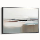 Framed canvas art featuring an abstract design of colorful strokes and lines in a modern aesthetic. The black frame enhances the vibrant colors, ideal for contemporary decor.