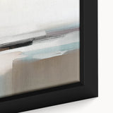 Close-up of an abstract strokes and lines design on framed canvas wall art, showcasing vibrant colors and intricate details, perfect for modern home decor.