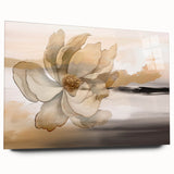 Abstract wall art featuring dynamic strokes and lines in a modern design, printed on acrylic glass, showcasing a side view without pins, perfect for contemporary decor.