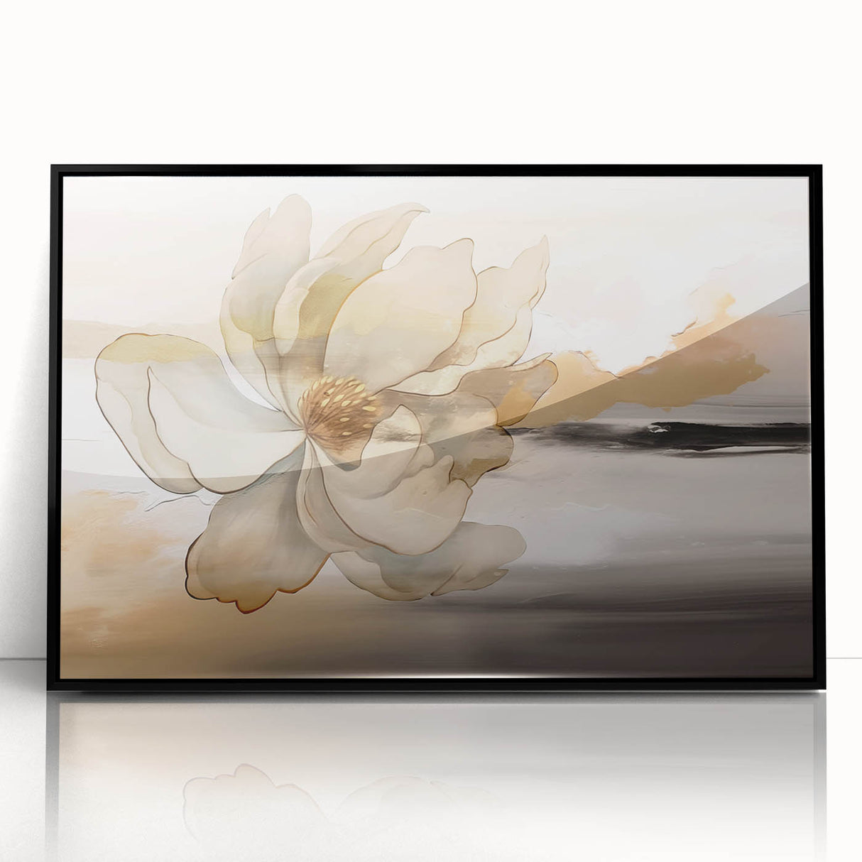 Framed wall art featuring an abstract design of colorful strokes and lines, set against a black background, ideal for modern home decor. This artwork adds a contemporary touch to any living space, showcasing vibrant hues and dynamic patterns that enhance aesthetic appeal.