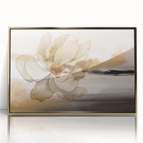 Framed acrylic wall art featuring an abstract design of colorful strokes and lines in a gold frame, perfect for modern home decor, enhancing any living space.