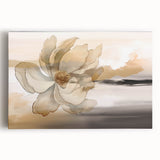 Abstract wall art featuring vibrant strokes and lines in shades of blue, orange, and yellow on a stretched canvas, perfect for modern home decor.