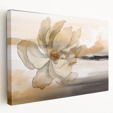 Abstract wall art featuring dynamic strokes and lines in vibrant colors, showcased on a stretched canvas with a sleek side view, perfect for modern decor.