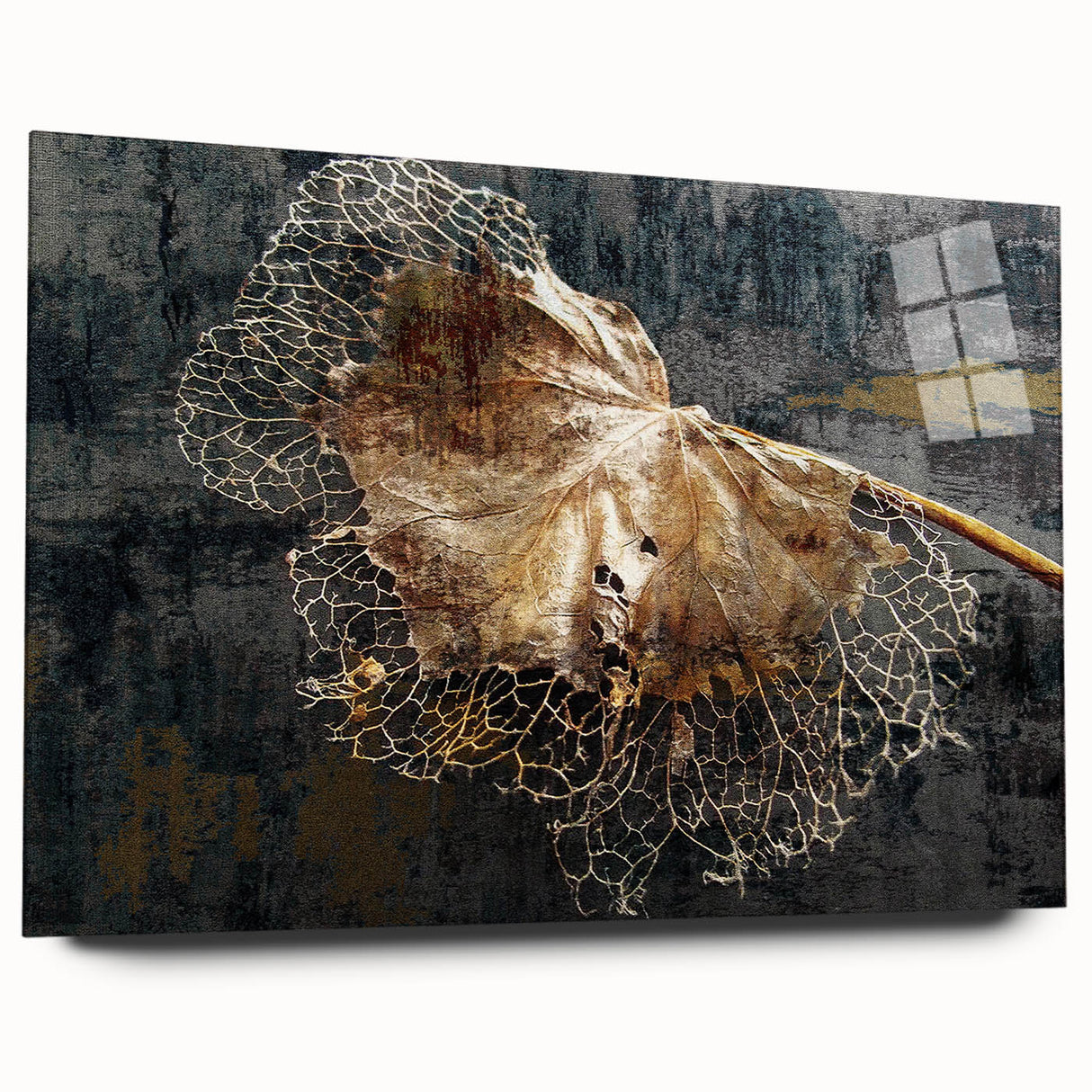 Abstract wall art featuring colorful strokes and lines, displayed in an acrylic glass frame, emphasizing modern design and vibrant aesthetics. Perfect for contemporary home decor.