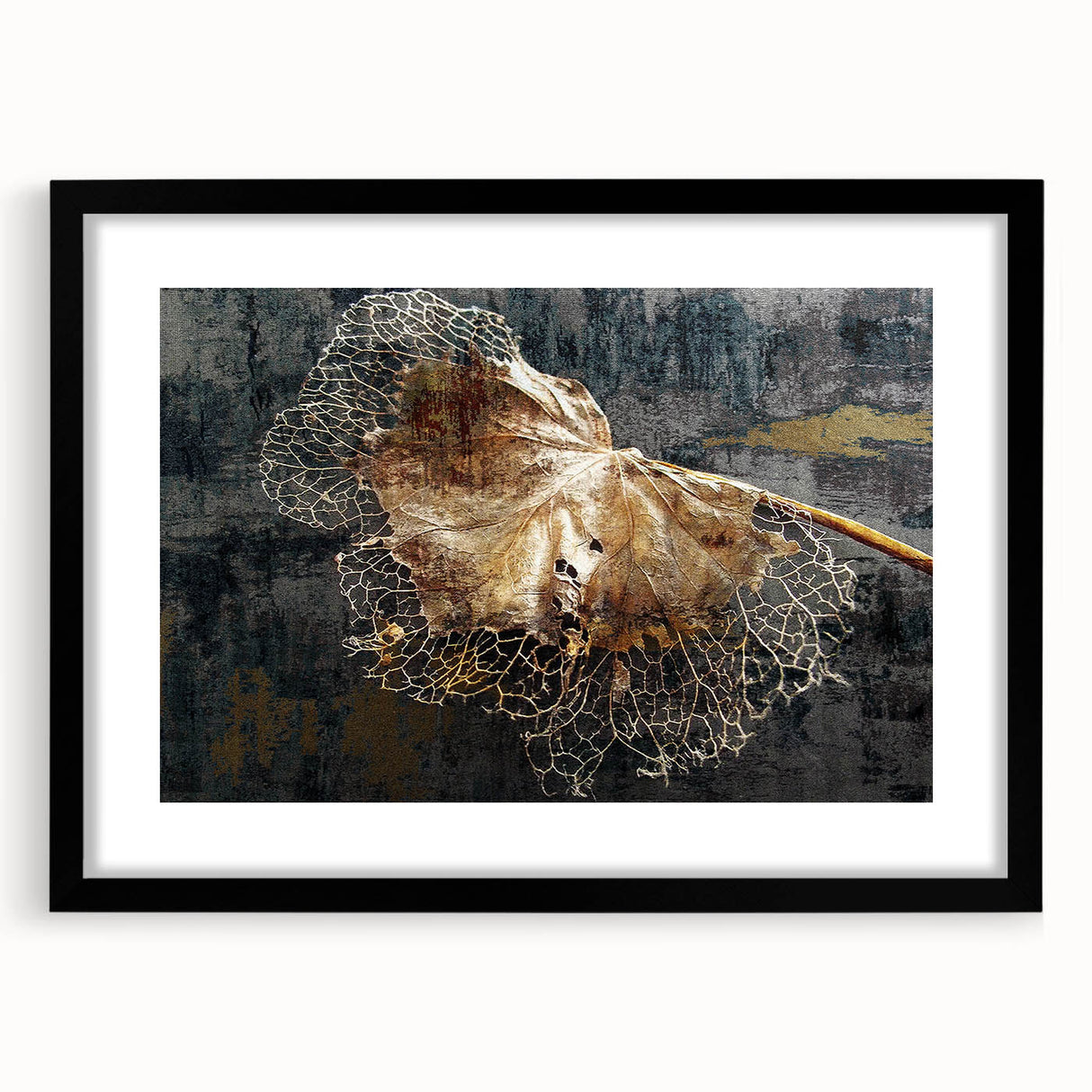 Abstract wall art featuring dynamic strokes and lines in a modern design, framed in black with a matte finish, perfect for contemporary home decor.