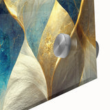 Abstract wall art design featuring vibrant strokes and lines in various colors, printed on acrylic glass, showcasing a modern artistic expression.