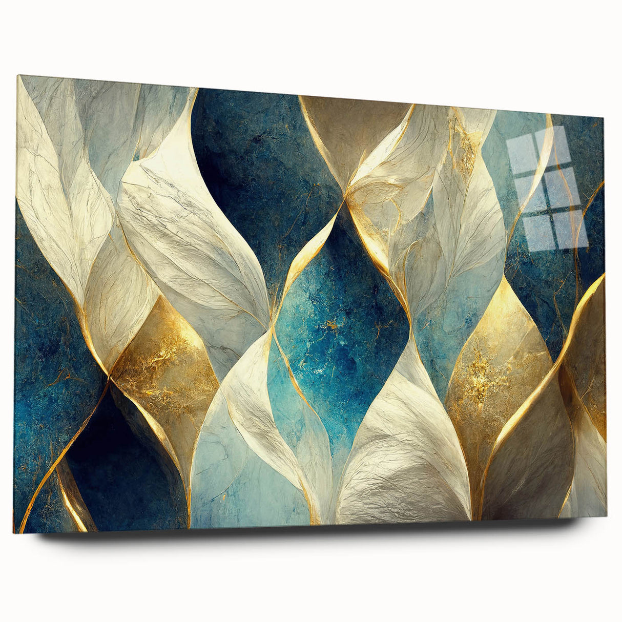 Abstract wall art featuring colorful strokes and lines, displayed in a sleek acrylic frame, enhancing modern decor with vibrant textures.