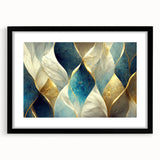 Abstract strokes and lines design wall art in a black frame with a mat, showcasing modern artistic expression and elegant d��cor.