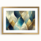 Framed abstract wall art showcasing vibrant strokes and lines in gold, perfect for modern decor, enhancing any living space.