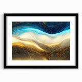 Abstract strokes and lines design wall art framed with a black mat, showcasing a modern aesthetic suitable for contemporary decor.
